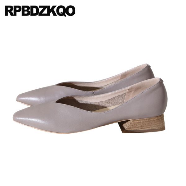 

low heel chinese genuine leather ladies china black pointed toe designer shoes women luxury 2020 brand gray slip on