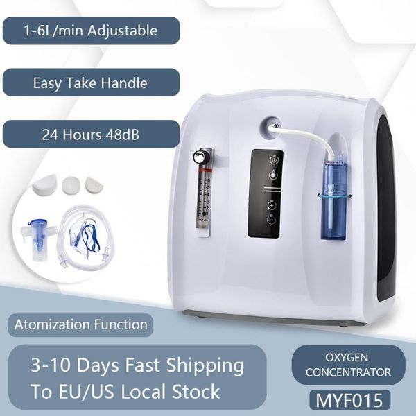 

1-6l/min oxygen concentrator machine adjustable portable oxygen machine for home travel air purifierwithout battery ac 110v/220v