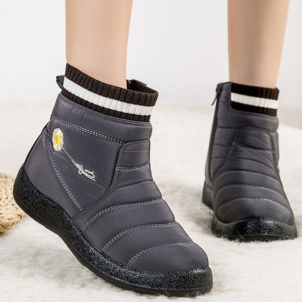 

winter boots women snow boots waterproof women 2020 warm plush ankle for winter shoes botas mujer plus size, Black