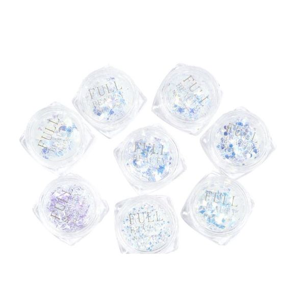 

1 box ногтей блеска art craft блестящей портативный красивый ultra thin nail пайетки пришивание маникюр маникюр табличка декор, Silver;gold
