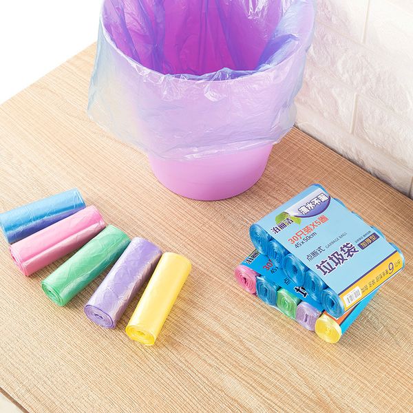 

new multicolor thick convenient environmental cleaning bag point break style plastic garbage bag waste bag 5 roll/lot