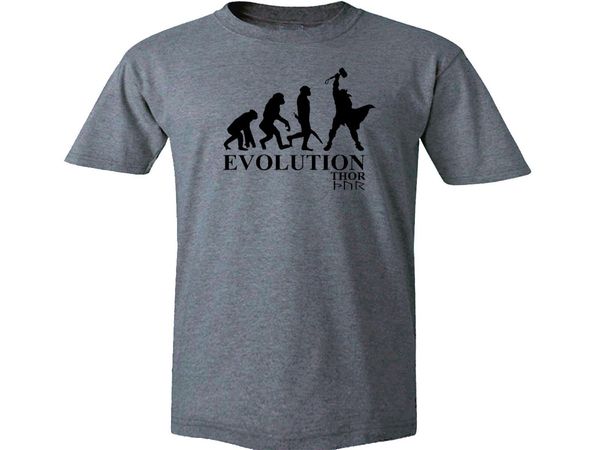 

2019 thor hammer evolution vikings evolve 100% cotton gray graphic t-shirt
