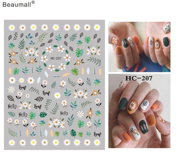 

elegant florals nails art manicure back glue decal decorations design nail sticker for nails tips beauty, Black