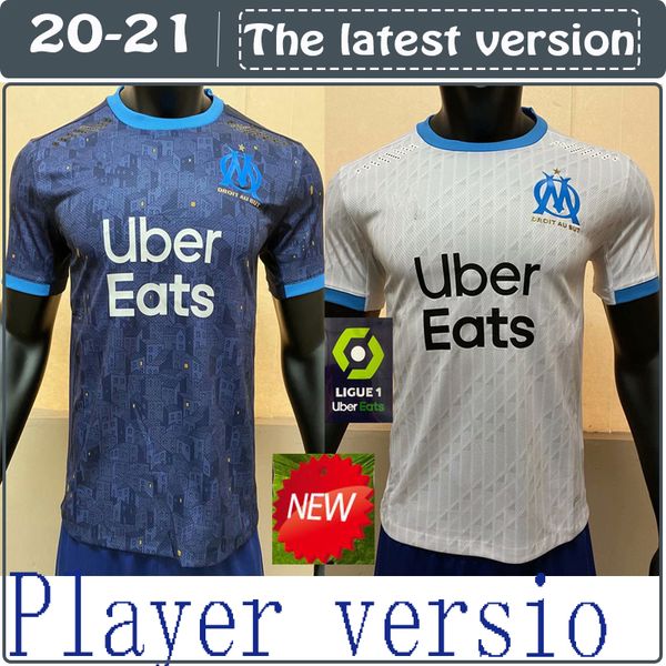 

2021 player version olympique de marseille soccer jersey om maillot de foot payet thauvin benedetto jerseys 2021 new marseille player shirts, Black;yellow