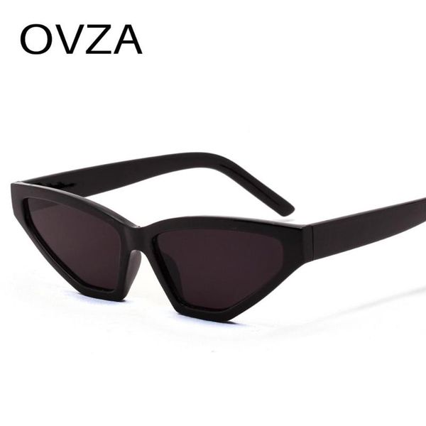 

ovza narrow glasses women cat eye sunglasses retro anti-uv s007, White;black