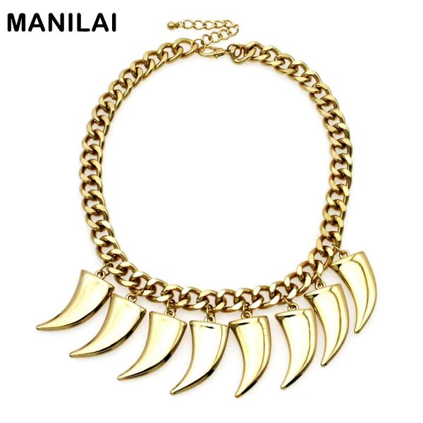 

chokers manilai fashion accessories chain peppers pendants punk necklaces for women dress statement jewelry, Golden;silver