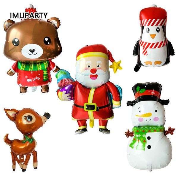 

party decoration 5pcs/pack christmas balloons santa claus balloon snowman reindeer xmas decorations for home balon toys children