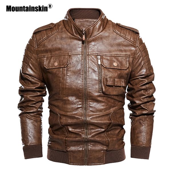 

men's fur & faux leather jacket motorcycle style fashion thick casual high-quality harajuku waist bag, Black