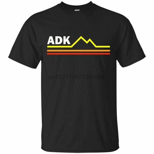 

black navy t- shirt adk adirondacks retro style size s-5xl