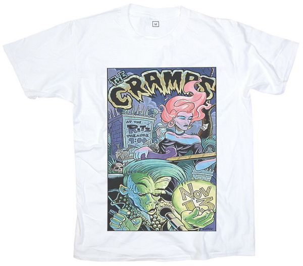 

new the cramps psychobilly rock garage punk men woman white t-shirt s -3xl men t shirt short sleeve round neck