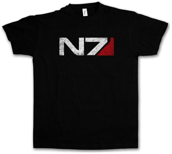 

n7 normandy logo t-shirt mass commander shepard cerberus pc game effect t shirt