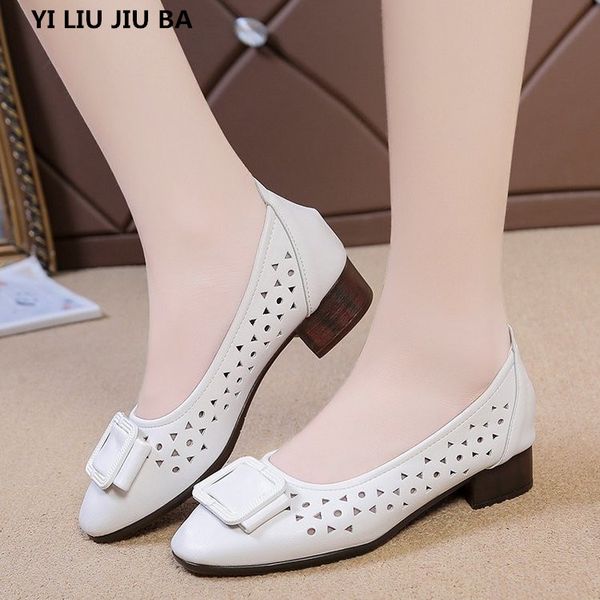 

autumn women pumps mid heels women shoes classics round toe platform square heels office dress shoes woman mujer zapatos, Black