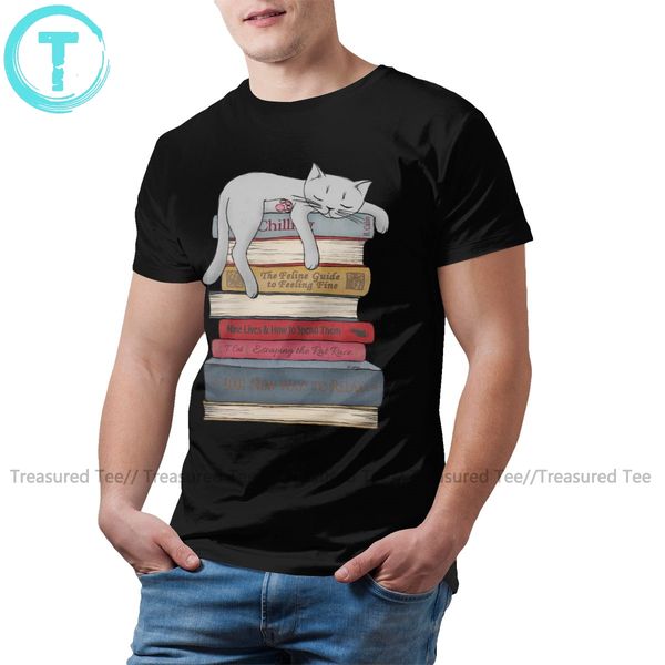 

grey cat t shirt how to chill like a cat t-shirt printed man tee shirt oversize 100 percent cotton cute tshirt