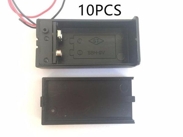 

consumer electronics 10pcs 9v battery holder box case with wire lead on/off switch cover case