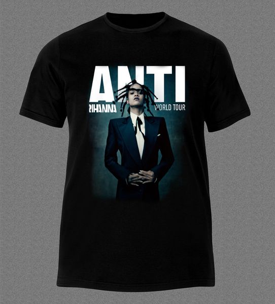 

rihanna anti music pop r&b reggae dance hall singer world tour t-shirt t-shirt novelty cool men's short sleeve t shirt