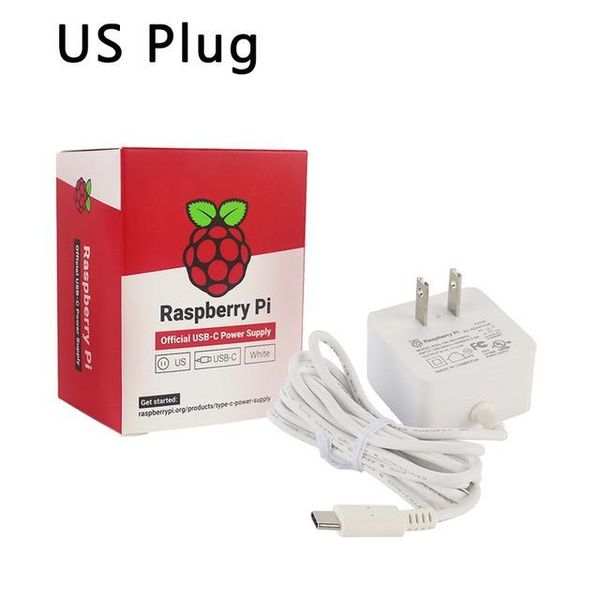 

demo board accessories original raspberry pi 4 official usb-c supply 5.1v 3a white power charger power adapter for raspberry pi 4