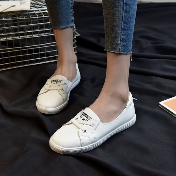 

2020 women shoes woman pu flat shoes female casual work ballet flats women flats larger size ladies size 35-40, Black