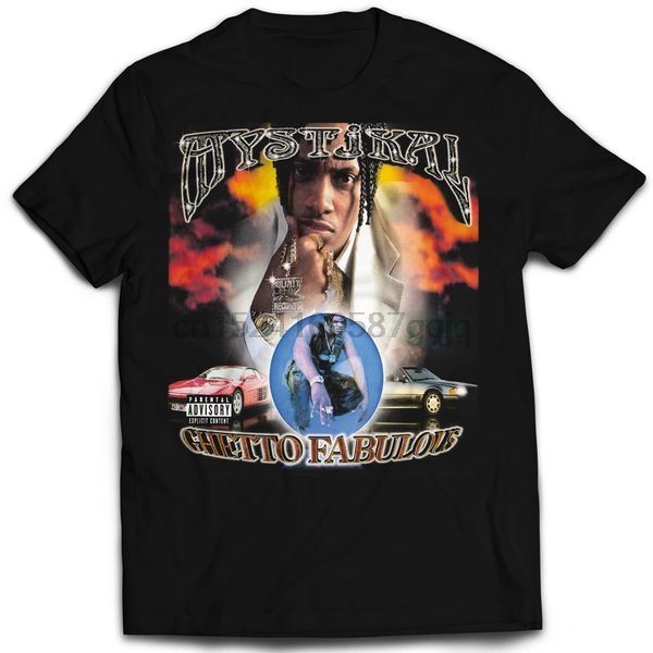 

мужчины футболка винтажный стиль mystikal ghetto fabulous rap t-shirt женщины тенниска