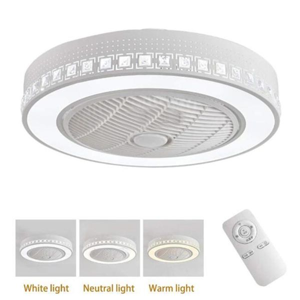 

electric fans 55cm led ceiling fan lamp with lights remote control room 2835 chip 36w three color change 2400lm lighting circular round