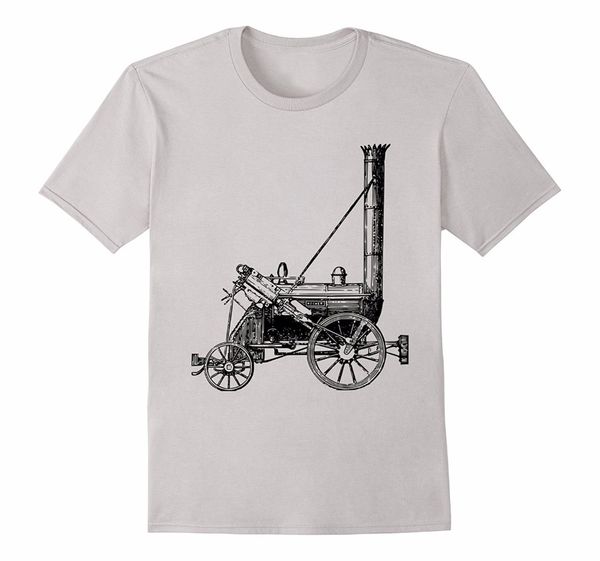 

новая o-шея лето 100% хлопок фитнес одежда футболка vintage поезд футболка локомотива старого паровоз фитнес тенниска