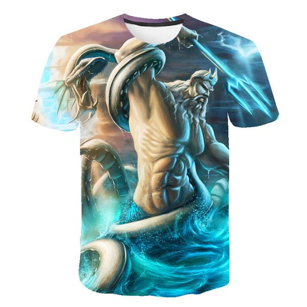 

anime cartoon poseidon cosplay 3d print shirts oversized hentai funny men clothing