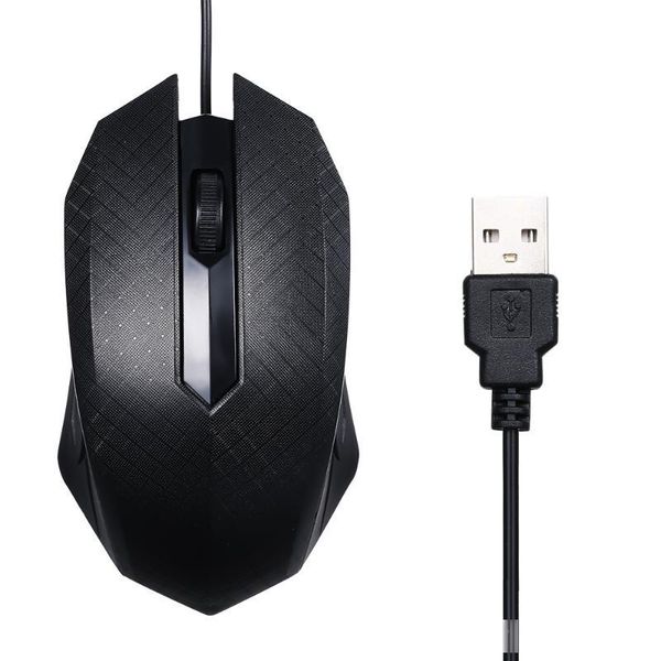 

1600dpi wired game mouse black wired gaming mouse usb 3 buttons optical wheel antiskid frosted for pc pro lapgamer computer