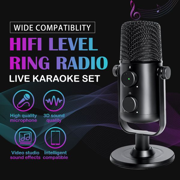 

gaming microphone usb condenser cardioid mic gain volume control metal recording microfone for youtube podcast equipment