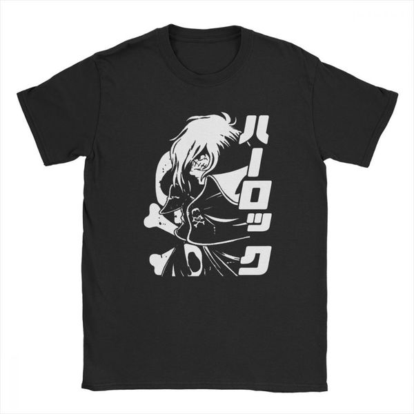 

midnite star men's t-shirts harlock space pirate creative 100% cotton tee shirt short sleeve captain manga anime t shirt clothes