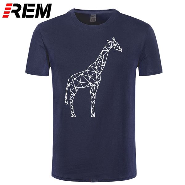 

rem geometric giraffe t shirt new fashion animal print t-shirt men's women's cotton casual tees harajuku