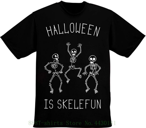 

halloween is skelefun funny skeletons dancing mens t shirt pour hommes 100% cotton print mens summer o-neck