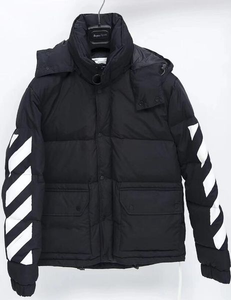 

2020 mens off designer autumn winter coat men women sweater hoodie long sleeve pullover brand hoodies streetwear fashion padded jackets, Black