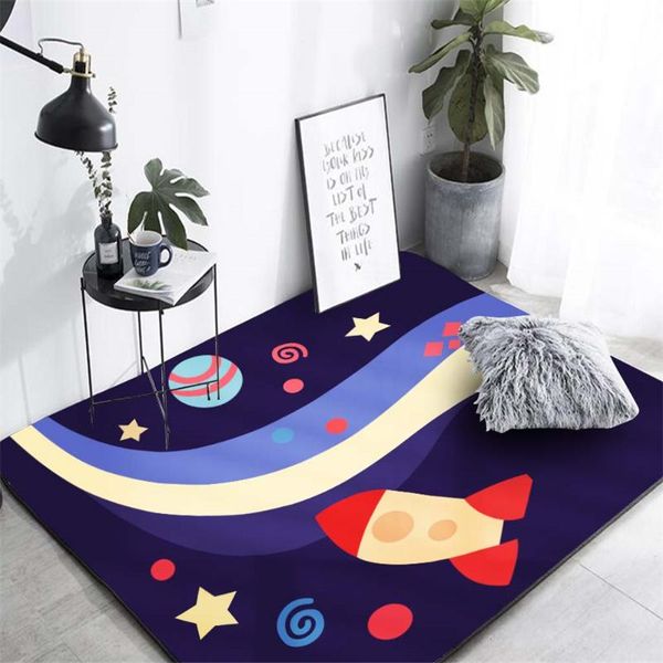 

carpets cartoon steamship rocket rug boys room decor play mat sofa bedside area rugs soft living carpet