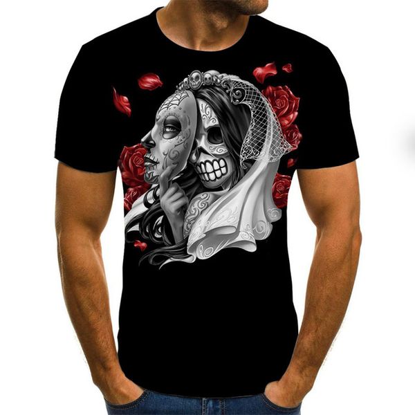 

new horror series ghost theme summer 3d print shirts humor anime horror men clothing