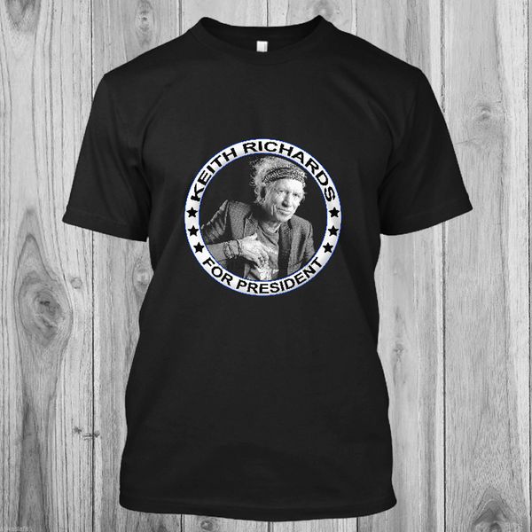 

new keith richards for president music men's black t-shirt size s to 3xl t-shirt novelty cool men's short sleeve tshirt