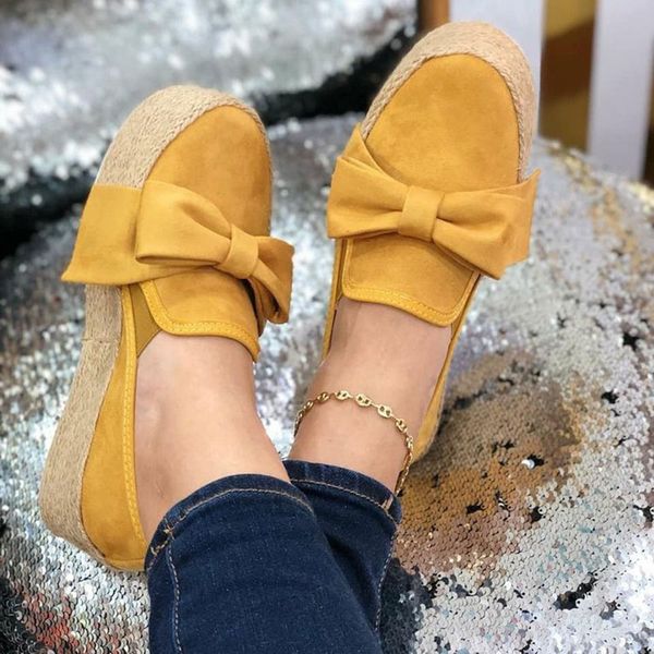 

women platform casual shoes suede espadrilles slip on loafers comfort pumps shoes 2020 summer women, Black