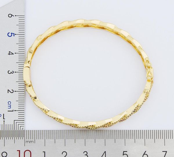 

fashion boho rainbow cz stone bracelet copper gold color charm opening bracelets & bangles women jewelry for couple88, Black