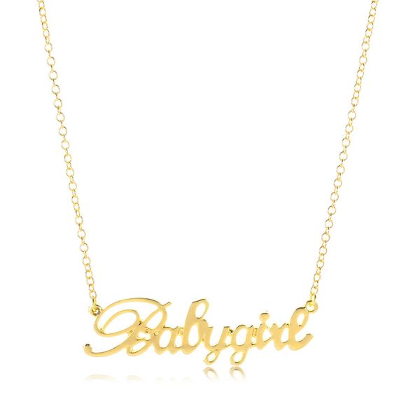 

10pcs любовь babygirl лигатуры baby girl подвеска ожерелье маленький babygirl слово ключицы ожерелье ювелирные изделия для детей, Silver