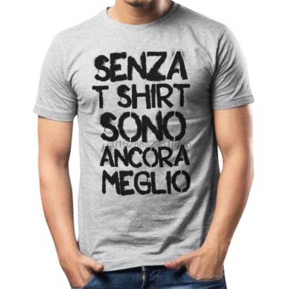 

senza футболка со ancora meglio maglietta divertente grigia effetto vernice 100% хлопок майк вершина оптовый тройник