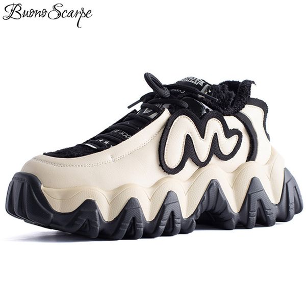 

platform winter warm wool women sneakers shallow comfortable women flats casual sport shoes woman genuine leather shoes, Black