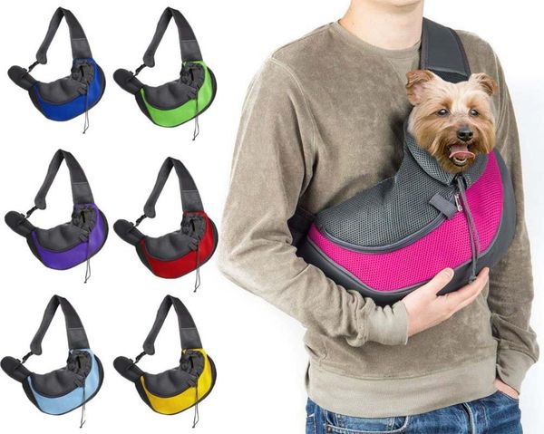 

dog car seat covers pet sling carrier - small cat bag safe reversible comfortable adjustable pouch single shoulder pk004