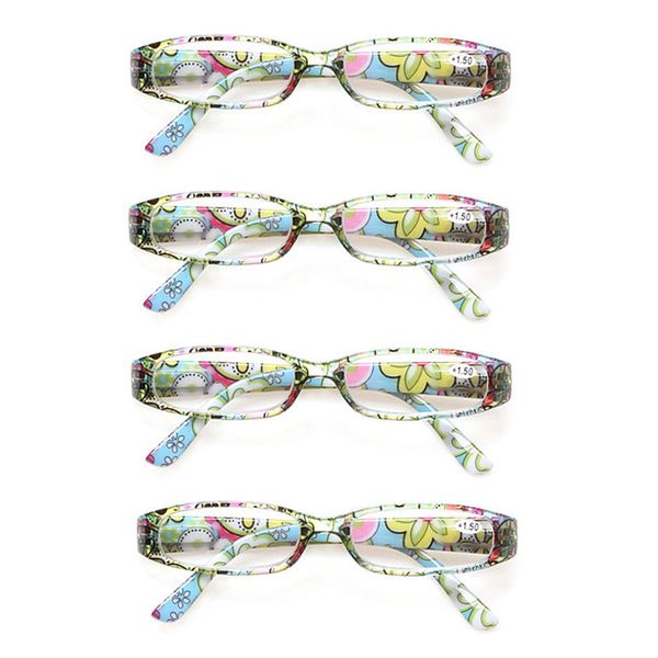 

fashion women flower rectangular clear lens reading glasses, White;black