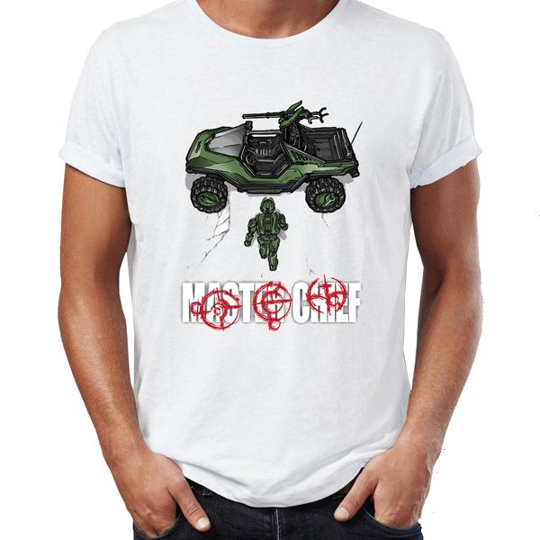 

men's t shirt halo master chief and his vehicle gaming awesome tee