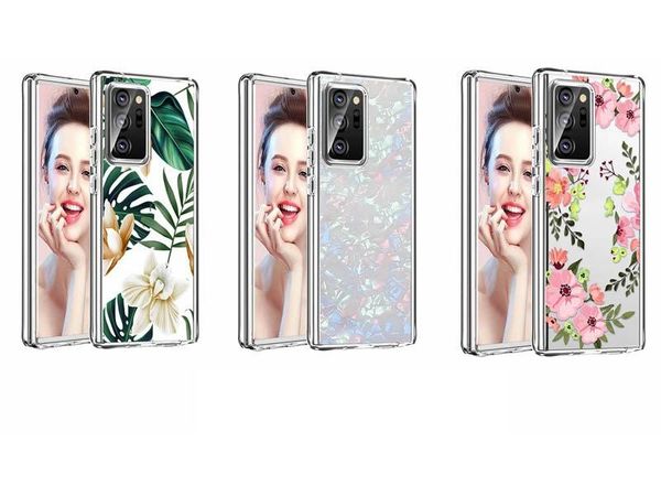 

case for samsung note 20 galaxy note20 plus pro defender hybrid hard pc soft tpu flower fashion crystal shell 2 in 1 360 full body cover
