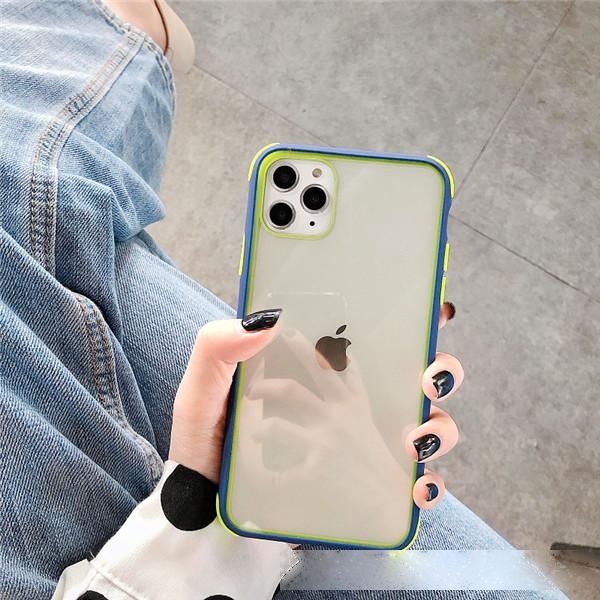 

colorful bumper transparent silicone shockproof phone case for iphone 11 x xs xr xs max 8 7 plus clear protection back cover