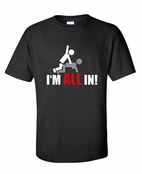 

t shirt designer i'm all in funny offensive texas hold em poker cards las vegas funny tee shirt