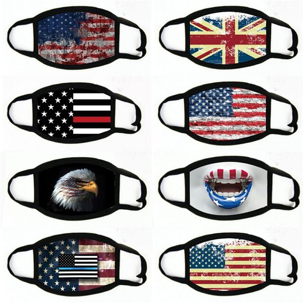 

designer face mask anti dust cotton for cycling flag washablecloth masks#785, Black