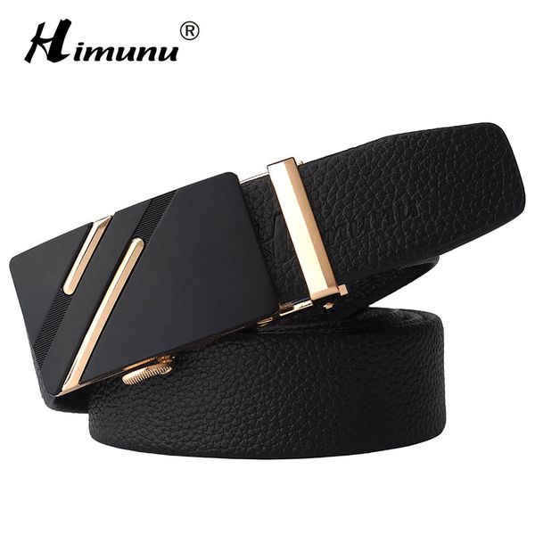 

[himunu] fashion cowhide men belt quality luxury designer belts for men metal buckles brand belt man teenager zj04, Black;brown