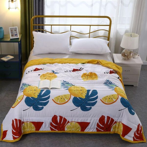 

summer blanket airable cover spring and autumn household printed thin quilt