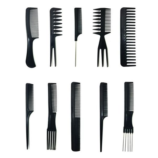 

black barbers combs salon plastic 10pcs set set hairdressing tools set styling brush hair brainbow hair salon pro hairdressing ardhh, Silver