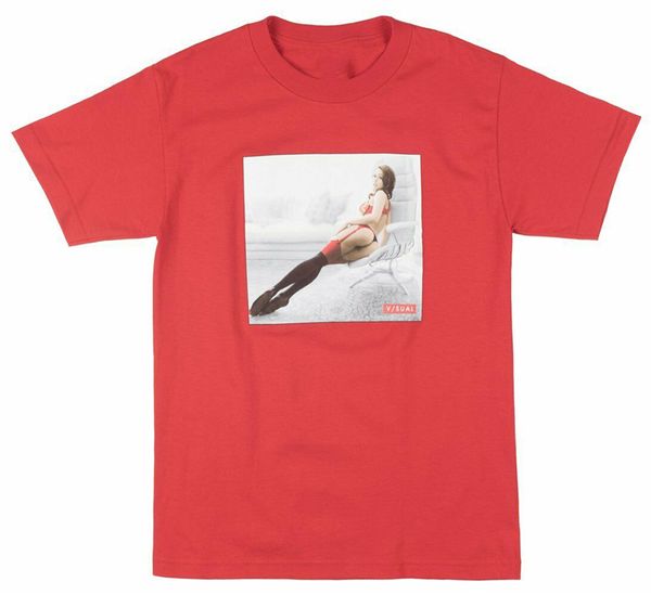 

vsual lounge t-shirt visual streetwear mens red Â casual print fashion tee shirt